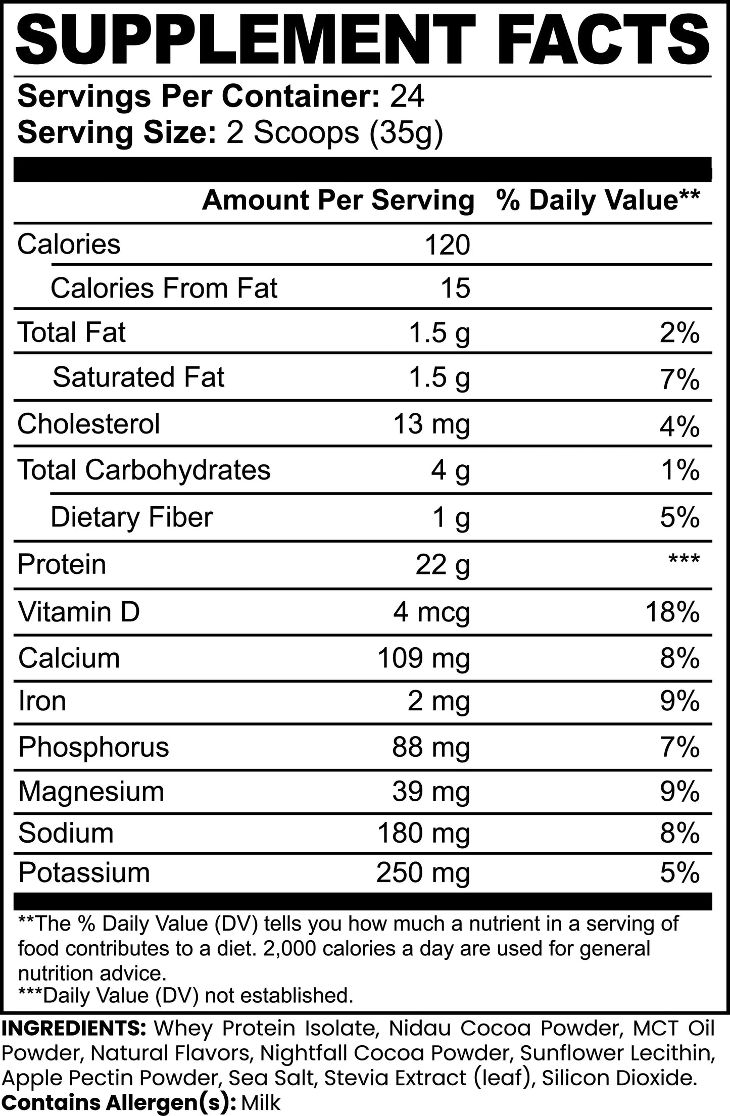 100% Whey Protein Isolate (Chocolate) - Vilk Wellness